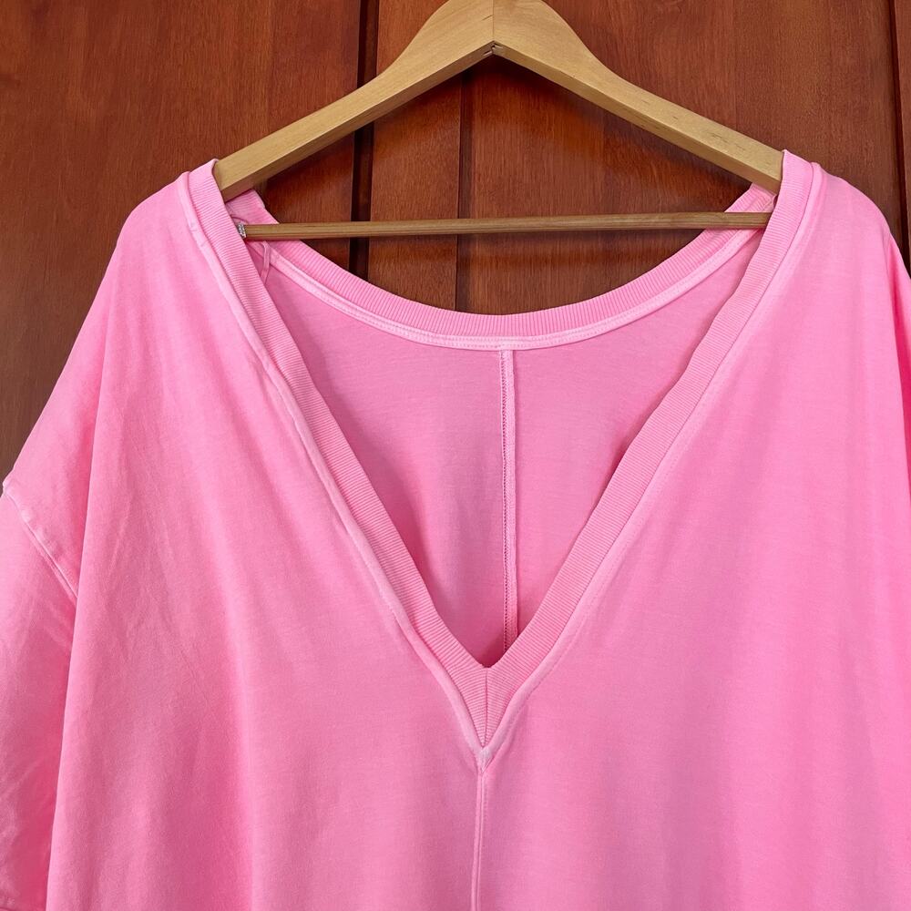 Free People Movement Hot Shot Tee Romper Pink Lemonade Size Medium - Picture 10 of 13